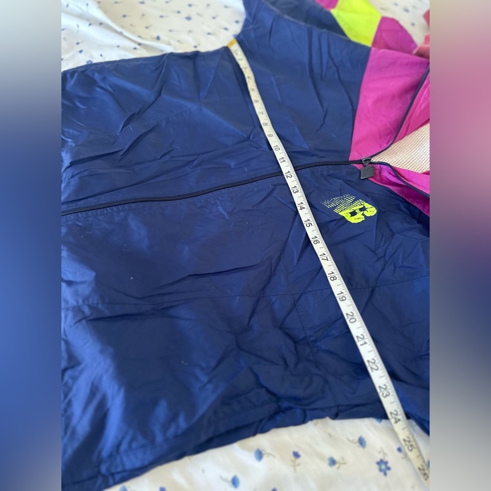 VTG 80s New Balance Vibrant Colorful Hooded full Zip Windbreaker track jacket - Picture 3 of 11